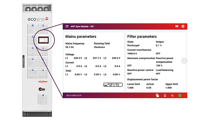 适用于 Ecosine Active Sync 机柜的全新易用型 HMI 02.03.23 Schaffner owned